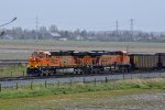 BNSF 6111, 25th Anniversary Heritage unit with BNSF 6141, leading a loaded unit coal train W/B, through Fisher Siding and into Robert's Bank.